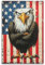 hjkhjt Tierposter Adler auf USA-Flagge, Hintergrundposter, Wandkunst, Leinwand, ästhetische Abdeckung, Gemälde für Wohnzimmer, Schlafzimmer, 30 x 45 cm, ungerahmter Stil