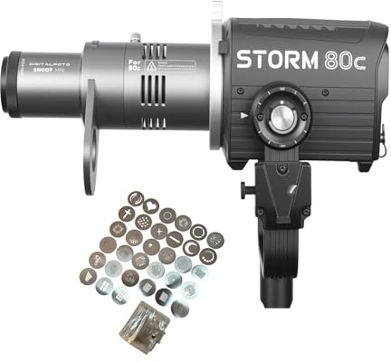 Mini Optischer Snoot für Aputure Storm 80C COB-Leuchte | Adjustable Focus, Magnetic Dual Gobo Slot, Aluminium Gehäuse und 33 Gobo-Filter für Kreatives Licht