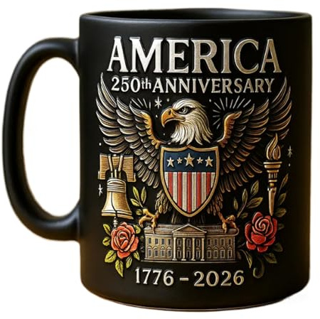 USA 250 -jährige Jubiläumsbecher - Schwarze Armee Eagle Keramik Kaffeetasse | Der Und Die Flagge Symbolisieren Patriotische Dekorateurin, Neuheit Retro Veteran Memorial Coffee Tassen 3.54x3.94x3
