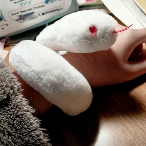 Xiyocadt 40cm Lang Schlange Plüschtier, Kann Am Handgelenk Gewickelt Werden, Kuscheltier Spielzeug, Deko Geschenk für Mädchen Junge (Weiß)