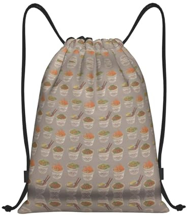 FHIZOAL Huevera de fideos, ramen, bolsas con cordón, impermeables, deportivas, ligeras, para yoga, entrenamiento, natación, viajes, Black, S, Casual