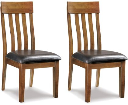 Signature Design by Ashley Ralene Rake Back 19 Dining Room Chair 2 Count, Medium Brown
