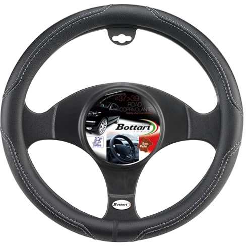 Bottari 16344 16344: Lenkradbezug Road, schwarz-grau. Ø: 39-41 cm., Grau, Durchmesser 39-41 cm