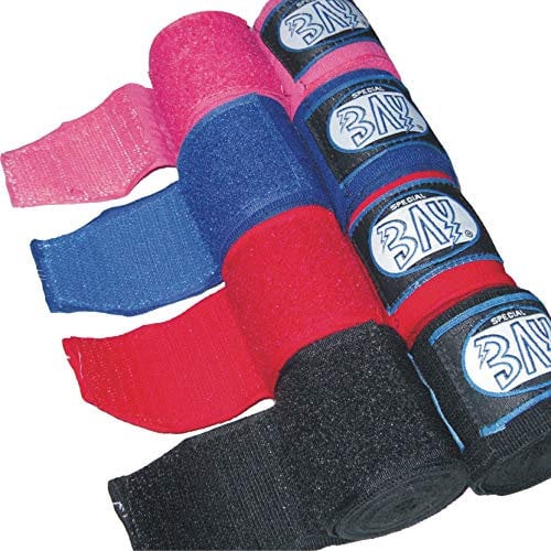 BAY Kinder Boxbandagen dünner Leichter Easy Klett Box-Bandagen (schwarz 2,5 m)