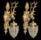 Casa Padrino Barock Wandleuchten Set Hirsch 1-Flammig Gold - Wandlampe Wand Beleuchtung