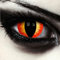 DESIGNLENSES Rot gelbe Mini Sclera Katzenaugen, große farbige Kontaktlinsen mit 17mm Durchmesser, 1 Paar (2 Stück) + Aufbewahrungsbehälter (Sauron's Eye)