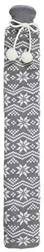 Warmies Extra Long Hot Water Bottle Grey Nordic Knit Snowflake