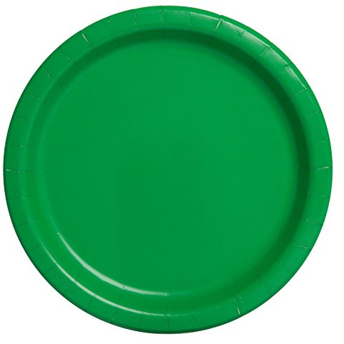 Unique Party - 31850 - Assiettes en Carton Vert Émeraude de 23 cm, Paquet de 16
