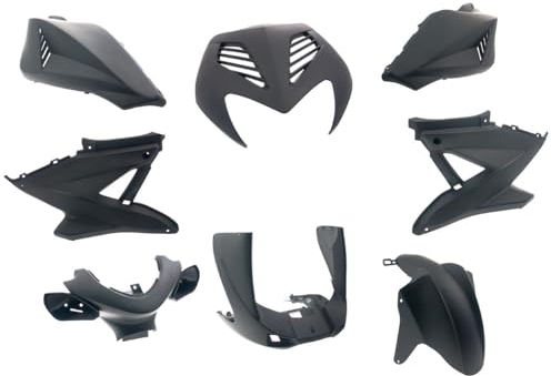 Verkleidungssatz kompatibel mit Yamaha Aerox/MBK Nitro schwarz matt 8-teilig