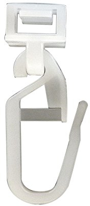 Easy-Shadow – 60 Stück Klick-Gleiter Gardinengleiter Faltengleiter Faltenlegehaken Gleiter 4 mm Kopf mit Faltenhaken für Faltenband Kräuselband passend für Gardinenschienen Vorhangschienen Gardinenbretter Gardinen Laufschienen – weiß