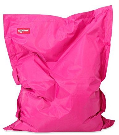 KingSize Sitzsack ein ROOMOX Original – KingSize Sitzsack für drinnen und draußen Stoff 180 x 140 x 30 cm, gigantischer Sitzsack Bodenkissen aus Wasserresistentem Polyester, Rosa - Fuchsin