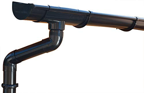 Komplettes Dachrinnen Set bis 5.25 m | Schwarz | Extra100 | Pultdach (1 Dachseite)