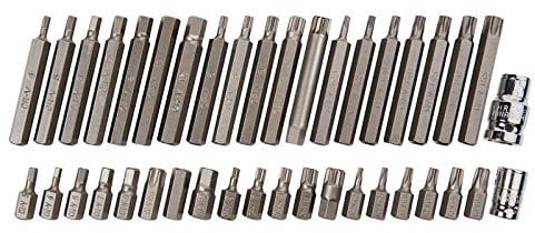 Blue Spot Tools 1517 BlueSpot 40 PCE 1/2 & 3/8 Mixed Hex, Spline and Torx Bit Set, Silver, Set of 40 Pieces