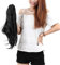 S-noilite- Voluminöses Haarverlängerung Haarteil Hair Piece Gewellt Pferdeschwanz Zopf Klauen an Ponytail ca 45cm diverse Farben Naturschwarz