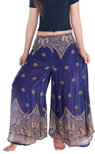 Lannaclothesdesign Damen Boho Palazzo Hose mit weiten Beinen Boho Palazzo Pants for Women with Wide Legs