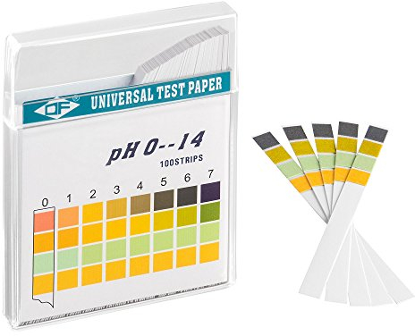 ECENCE pH Teststreifen 100 Stck, Lackmus Testpapier, Messbereich 0-14, Urin Teststreifen, Säuretest für verschiedene Flüssigkeiten (z. B. Aquarien, Trink-Wasser, Speichel, Pool)