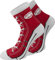 normani 4 Paar Baumwoll Socken - Lustige Strümpfe für Damen, Herren und Kinder im Schuh-Design Farbe Rot Größe 43/46