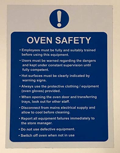 Oven safety kitchen catering Safety sign - Self adhesive sticker 200mm x 150mm