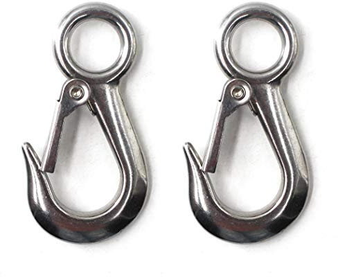 Gancio di sollevamento in acciaio inox 304, resistente gancio di sicurezza WLL 200 kg (confezione da 2)