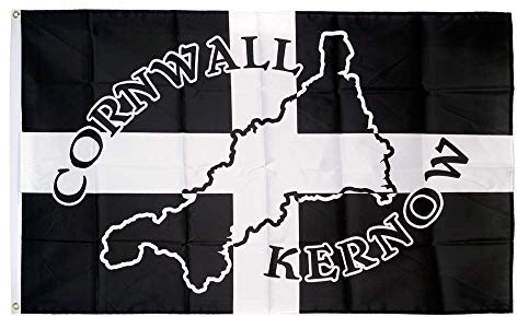 Flaggenfritze® Flagge/Fahne Großbritannien Cornwall Kernow Silhouette - 90 x 150 cm