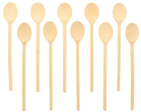 10x HOFMEISTER® Holz-Kochlöffel, 30 cm, Naturprodukt: handgefertigt, plastikfrei, keine Kratzer im Topf, unbehandelt, hitzebeständig, antibakterieller Rührlöffel aus Buche, oval