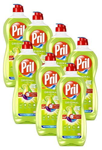 Pril 5 Plus Original Limette, Handgeschirrspülmittel, (7 x 675 ml) mit selbstaktiver Fettlösekraft