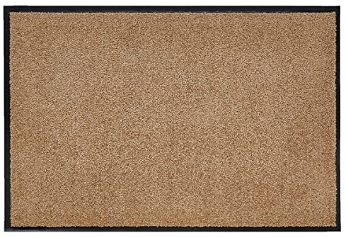 andiamo Premium-Fußmatte Wash & Clean - langlebige Schmutzfangmatte Hauseingang - als Fußmatte innen oder als Fußabtreter im überdachten Außenbereich - saugstarker Fußabstreifer 90 x 120 cm Beige