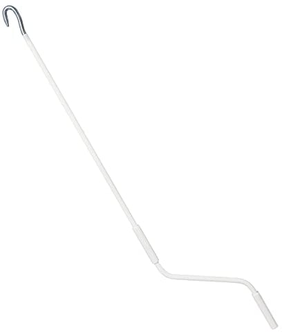Kurbelstange für Markisen | Stahl | weiß RAL 9010 | Griffhülse Kunststoff weiß | Standard Haken | Länge 1000 mm - 1800 mm (1600 mm)