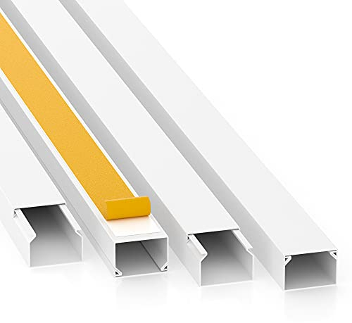 Goulotte autocollante Pro avec ruban adhésif en mousse - 50 m - 30 x 20 mm - 50 x 1 m - Blanc - Blanc