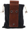 TeTupGa Bolsa de forraje de lona encerada, paquetes de cintura para senderismo, bolsas de forraje plegables con cordón, herramientas al aire libre, bolsa de cinturón de almacenamiento (negro)
