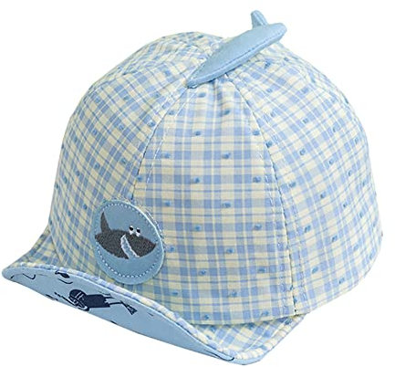 Vobozeany Cappello con Visiera Neonati Bambino Cotone Cappellino da Baseball Reticolo Protezione Solare Regolabil per Bambini 3-12 Mesi