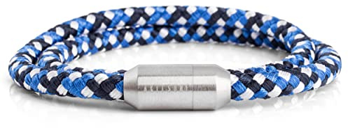 Akitsune Mare Segeltau Nylonarmband | 5 mm breit | Magnetischer Kapselverschluss Doppelt Gewickelt Damen Herren Maritim