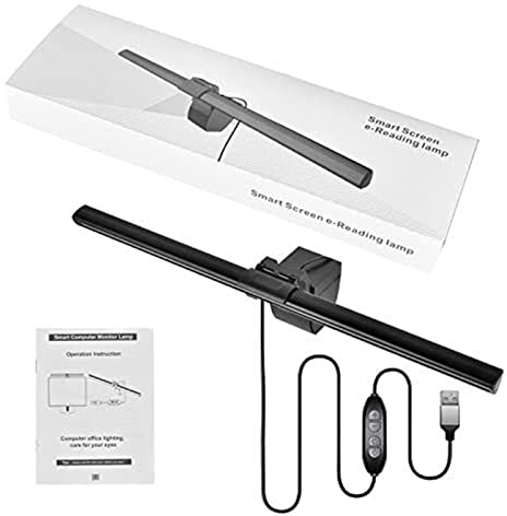 Monitor Lamp Asymmetric Screen Eye Protection Lamp USB Lamp Office Reading Desk Lamp Smart Computer Monitor Hanging Lamp for Home Office Computer (Color : A, Size : Notebook Type 26 cm) (A Touch typ