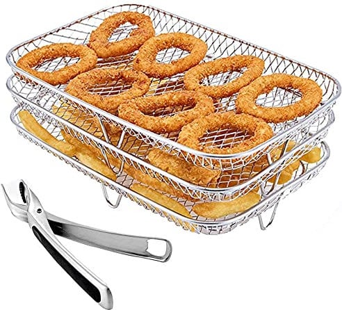 Dasing Air Fryer Rack for Ninja Dual XL Air Fryer,Multi-Layer Dehydrator Rack Toast Rack for Ninja Foodi DZ201 DZ40 Air Fryer