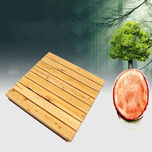 Zhaomi Tarima de Ducha para Al Aire Libre,Pedal Suelo Estera,Alfombrilla de Ducha Natural,Alfombrilla para Ducha Sauna,Estera Antideslizante,Personalizable,para Ducha y Bañera (30x30cm/11.8x11.8in)