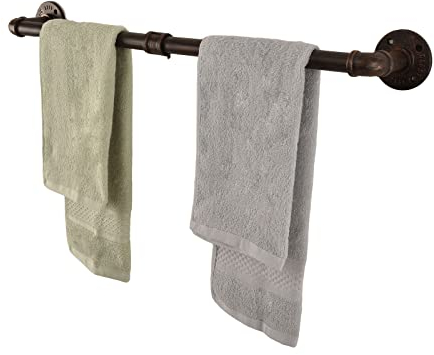 LINKPIPES Rohrhandtuch Bar Wand montiert Industriehandtuch Rack Halter Rustikale Heavy Duty Badezimmer Hardware (24 inch, Rote Bronze)