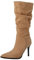 Joliss Donna Tacco Alto Stivali Arricciati Donna Appuntito Stivali Arricciati Donna Senza Chiusura Serata Stivali Arricciati Apricot Numero 45 EU/47Cn