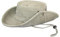 TOSKATOK® UPF 50+ Chapeau de Brousse Unisexe en Coton de Style Australien Safari Outback avec Large Bord, mentonnière Amovible, Boutons-Pression latéraux et aérations-STONE-58