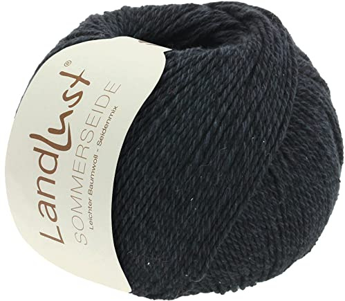 LANA GROSSA Landlust Sommerseide | Feines & leichtes Baumwoll-Seidengarn | Handstrickgarn aus 50% Seide & 50% Baumwolle | 50g Wolle zum Stricken & Häkeln | 170m Garn FB 47