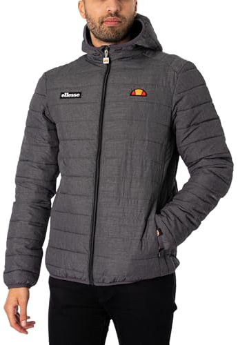 ellesse Men's Lombardy Padded Jacket, Dark Grey Marl, 3XL