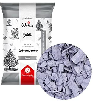 TRANS - PAL Decorative Garden Chip Bark Mulch Wood Wooden Coloured GRAY Garden Chippings Flower Bark Wedding Landscape Flower Beds (Small Sample Bag - 1 kg)