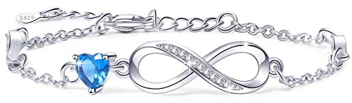 Tusuzik Regalo Donna Compleanno,Bracciale Infinito Donna Argento 925 Cuore Bracciali Gioielli Regalo Festa Della Mamma Idee Regalo Originali