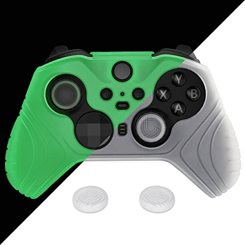 PlayVital Cover Custodia per Xbox Elite Series 2 Controller Skin Protettiva Silicone Antiscivolo Copri Levette Analogiche per Xbox Elite Series 2 Core Joystick(Samurai Edizione)-Trasparente Illuminare