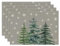 Artoid Mode Grau Kiefern Schneeflocken Weihnachten Platzsets 4er Set, 30x45cm Urlaub Winter Tischsets Waschbar Platzdeckchen Küche Party Deko