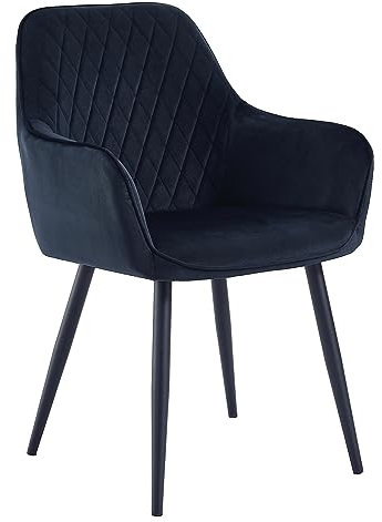 Colenis® - Beverly - Noir - Lot de 4 - Chaise de Salle à Manger Moderne Chaise de Cuisine en Velours et métal
