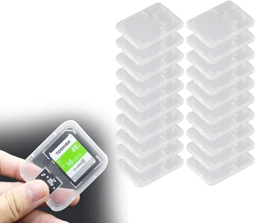 20 Pcs Transparent Porte Carte Boitier de Rangement, Étui pour Carte SD Transparent, Étui pour Carte Mémoire en Plastique, Boite Carte SD, Durable Boîte Micro SD, pour Micro SD TF SIM