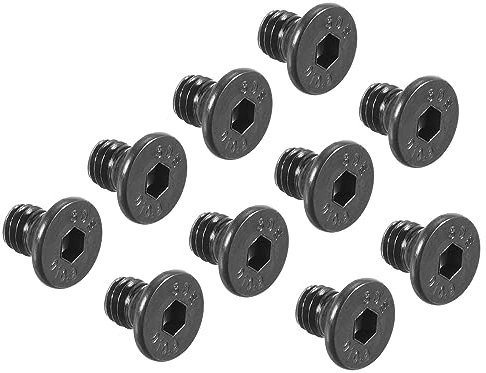 QUARKZMAN M4 x 6mm Esagonale Incassato Piatto Testa Svasata Viti x 100pz 10.9 Lega Acciaio Presa Testa Cappuccio Viti Bulloni per Macchine e Mobili, [Nero]