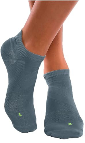 ZaTech kurze Plantarfasziitis Socken, Kompression Socken, Stützsocken, für Damen und Herren (Grau, S, 35-39)