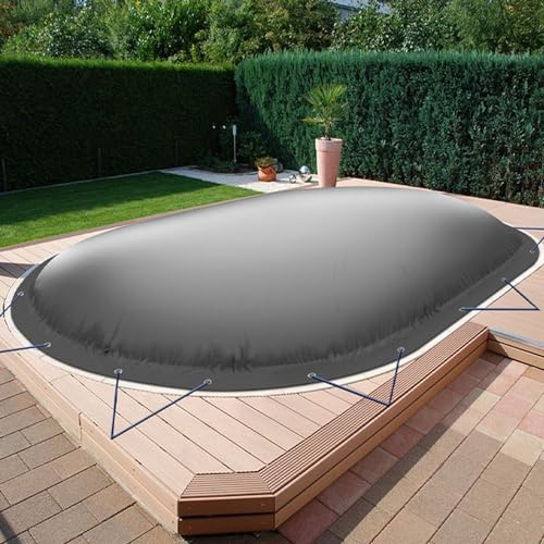 Aufblasbare Poolabdeckung Ovalpool 450 x 250 cm I Oval Pool 4,5 x 2,5 m I anthrazit