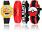 Accutime POK40055 Armbanduhr Set Pokémon mit Accessoires, Kinder LCD-Uhr mit digitaler Anzeige, blinkende LEDs, Survival Armband und 2 Gummiarmbänder, Uhr für Jungen und Mädchen, Gelb Schwarz Rot